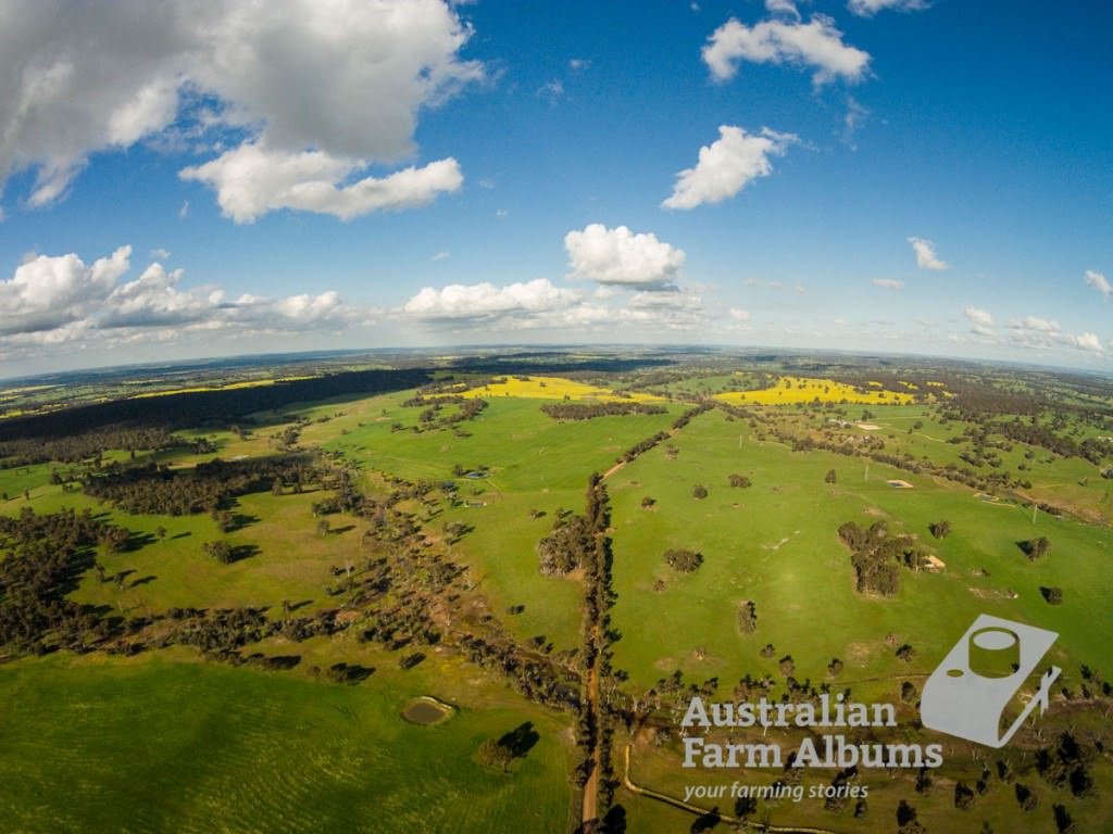Farm photo showing aerial view over farmland near Darkan in WA